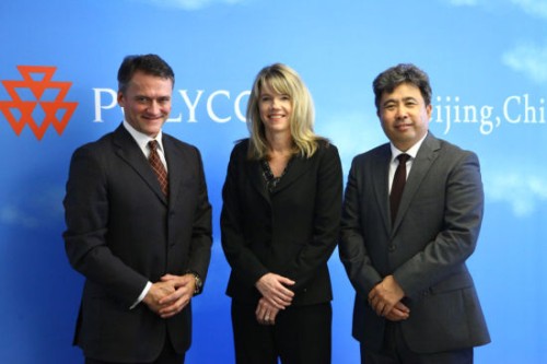 Polycom��̫�^(q��)�����ձȺ����������ޅ^(q��)����Hansjoerg Wagner (��һ)��Polycomȫ���N(xi��o)�ۈ�(zh��)�и�����Tracey Newell(����)��Polycom�Ї�(gu��)�^(q��)����(j��ng)�����(��һ)